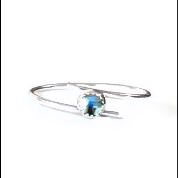 925 Sterling Silver 4mm Labradorite Bypass Ring - Picture 5 of 14